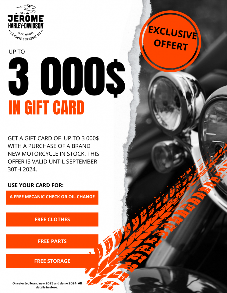 Get a gift card of 3 000$!